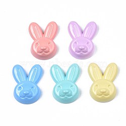 Spray Painted Acrylic Beads, Half Drilled, Rabbit, Mixed Color, 26.5x19.5x9.5mm, Hole: 1.8mm(ACRP-S679-32)