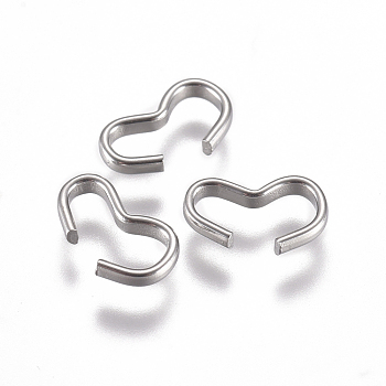 304 Stainless Steel Quick Link Connectors, Chain Findings, Number 3 Shaped Clasps, Stainless Steel Color, 7.5~8x4.5x1.5mm, Inner Diameter: 6.5x4mm