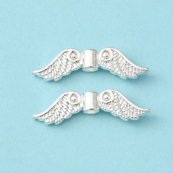Tibetan Style Alloy Beads, Lead Free & Cadmium Free, Silver Color Plated, Wing, 7x23x3mm, Hole: 1.5mm, about 1380pcs/1000g