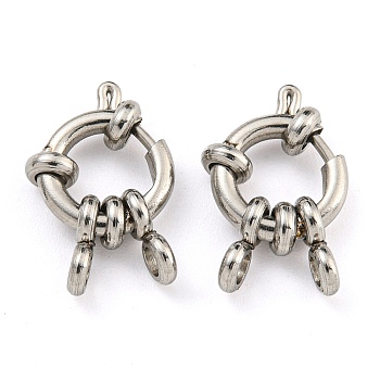 304 Stainless Steel Spring Ring Clasps, Ring, Stainless Steel Color, 10x4mm, Hole: 2.5mm