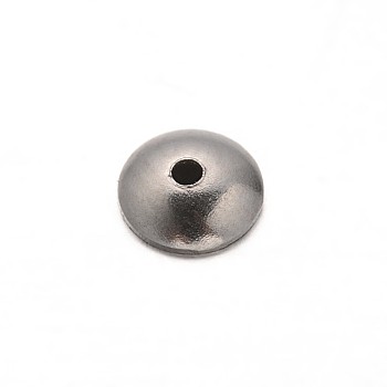 Apetalous 304 Stainless Steel Bead Caps, Stainless Steel Color, 5x1.5mm, Hole: 0.5mm