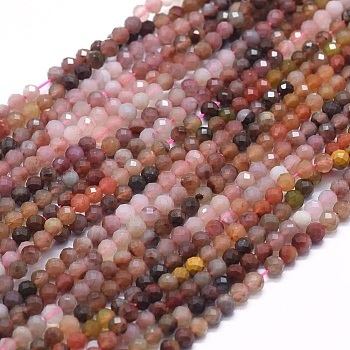 Natural Multi-Color Agate Beads  Strands, Faceted,Dyed, Round, 4mm, Hole: 0.5mm, about 104pcs/strand, 15.35 inch(39cm)