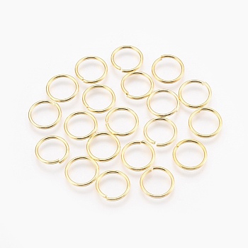 Jewelry Findings, Brass Jumprings, Cadmium Free & Lead Free, Open Jump Rings, Golden, 10x1.2mm, Inner Diameter: 7.6mm, about 3700pcs/kg