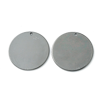 Brass Pendants, Stamping Blank Tag, Flat Round, Gunmetal, 25x1mm, Hole: 1.4mm