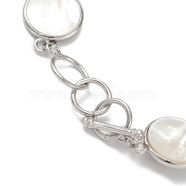 bracelets en chaîne à maillons en coquillage blanc naturel(BJEW-E077-02P-03)-4