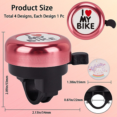I Love My Bike Alloy Bicycle Bells(FIND-WH0117-97A)-2