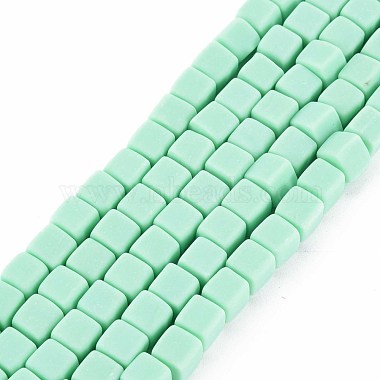 Aquamarine Cube Polymer Clay Beads