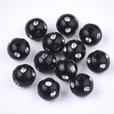 10mm Black Round Acrylic Beads