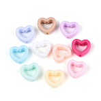 Opaque Acrylic Beads, Heart, Mixed Color, 12x13.5x5mm, Hole: 1.8mm(X-OACR-N150-02)