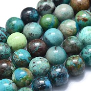 Natural Chrysocolla and Lapis Lazuli Beads Strands, Grade A, Round, 8.5~9mm, Hole: 0.8mm, about 45pcs/strand, 15.35 inch(39cm)(G-M353-A03-9mm)