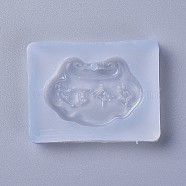 Pendant Food Grade Silicone Molds, Resin Casting Molds, For UV Resin, Epoxy Resin Jewelry Making, Longevity Lock, White, 42x56x9mm, hole: 3mm, Longevity Lock: 29x44mm(DIY-L026-025)