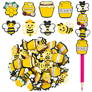 DELORIGIN 72Pcs 8 Style PVC Plastic Cartoon Style Straw Toppers, Straw Charms, Decorative Pen Clip, Bees Theme, Mixed Shapes, 21~28.5x22~29x3~4mm, Inner Diameter: 7mm, 9pcs/style(FIND-DR0001-05)