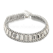 Crystal Rhinestone Choker Necklaces, Fashion Alloy Rectangle Link Chain Necklace, Platinum, 10.98 inch(27.9cm)(NJEW-L176-01P)
