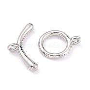 Rack Plating Brass Toggle Clasps, Long-Lasting Plated, Ring, Real Platinum Plated, Ring: 14x10.5x1.5mm, Hole: 1.6mm, Bar: 18x9x2mm, Hole: 1.6mm(KK-B036-09P)