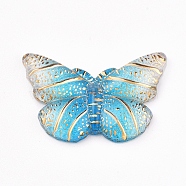 Resin Pendants, Butterfly, Light Sky Blue, 15x23x3mm, Hole: 1mm(RESI-CJC0001-36G)