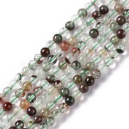 Natural Green Lodolite Quartz/Garden Quartz Beads Strands, Round, 4mm, Hole: 0.5mm, about 100~101pcs/strand, 15.35 inch(39cm)(G-G933-03B)