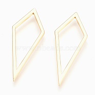 Brass Linking Rings, Lead Free & Cadmium Free & Nickel Free, Long-Lasting Plated, Kite, Golden, 41x15x1.5mm(X-KK-P150-31G)