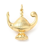 Brass Pendants, Long-Lasting Plated, Lead Free & Cadmium Free, Lamp Charm, Real 18K Gold Plated, 42mm, Hole: 8x5mm(KK-K375-11G)
