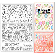Custom PVC Plastic Clear Stamps, for DIY Scrapbooking, Photo Album Decorative, Cards Making, Balloon, 160x110x3mm(DIY-WH0448-0528)