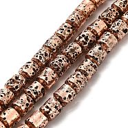 Electroplated Natural Lava Rock Beads Strands, Column, Copper Plated, 5x4mm, Hole: 1mm, about 80~83pcs/strand, 15.75~15.87 inch(40~40.3cm)(G-G984-04R)
