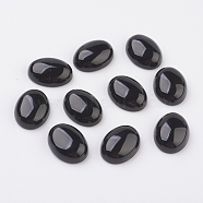 Natural Obsidian Flat Back Cabochons, Oval, 30x22x7~8mm(G-G741-22x30mm-20)