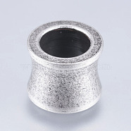 304 Stainless Steel Beads, Large Hole Beads,  Drum, Antique Silver, 11x10x8mm, Hole: 6.5mm(STAS-I072-066AS-A)