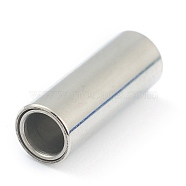 304 Stainless Steel Magnetic Clasps with Glue-in Ends, Column, Stainless Steel Color, 16x7mm, Hole: 5mm(STAS-O148-06D)