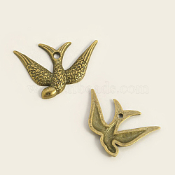 Tibetan Style Alloy Pendants, Bird, Antique Bronze, Lead Free and Cadmium Free, 24x17x2mm, Hole: 1mm, about 815pcs/1000g(TIBEP-LF10792YKG-AB-LF)