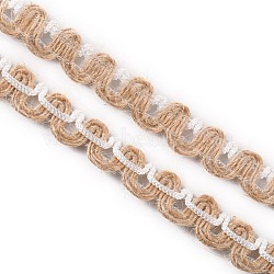 Natural Jute Cord, Flat, BurlyWood, 11x1mm, about 10.94 Yards(10m)/Bundle(OCOR-TAC0016-05)