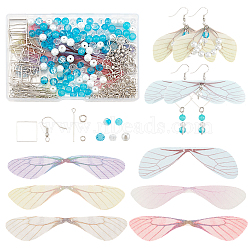Ocean Theme DIY Glass Earring Jewelry Making Kits, Mixed Color, 4~26x4~90x0.1~6.5mm, Hole: 1~4mm(DIY-PH0028-59)