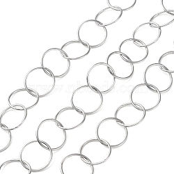 304 Stainless Steel Rolo Chains, Soldered, with Spool, Stainless Steel Color, 13x1mm(CHS-G027-06P)