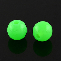 Fluorescence Acrylic Beads, Round, Lime, 16mm, Hole: 2mm, about 210pcs/500g(MACR-R517-16mm-07)