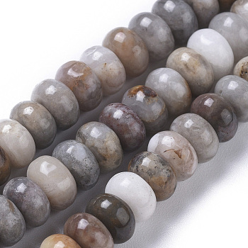 Natural Gobi Agate Beads Strands, Rondelle, 6x4mm, Hole: 0.6mm, about 95pcs/strand, 14.96 inch(38cm)
