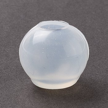 DIY Globe Sphere Silicone Molds, Resin Casting Molds, For UV Resin, Epoxy Resin Jewelry Making, Round, White, 24x21.5mm, Inner Diameter: 10.5mm