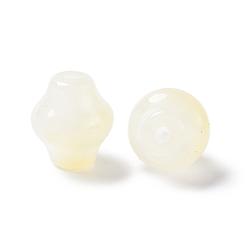 Opaque Glass Beads, Lantern, Light Yellow, 9x8mm, Hole: 1.5mm