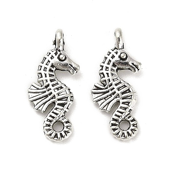 Tibetan Style Alloy Pendants, Cadmium Free & Lead Free, Sea Horse, Antique Silver, 24.5x11x4.5mm, Hole: 1.6mm, about 909pcs/1000g