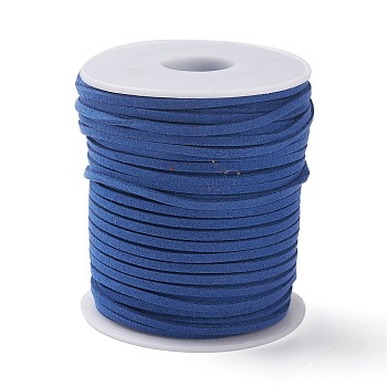 45M Faux Suede Cord, Faux Suede Lace, Blue, 2~2.5x1.5~2mm, about 50 Yards(45m)/Roll