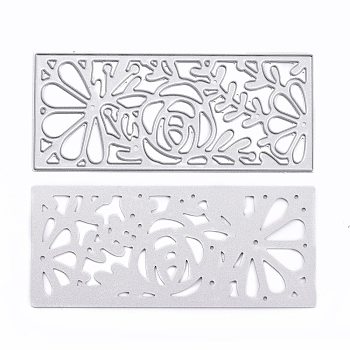 Carbon Steel Cutting Dies Stencils, for DIY Scrapbooking/Photo Album, Decorative Embossing DIY Paper Card, Flower Pattern, 88x38mm