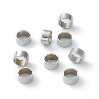 201 Stainless Steel Spacer Beads, Tube, Stainless Steel Color, 6x3mm, Hole: 5mm