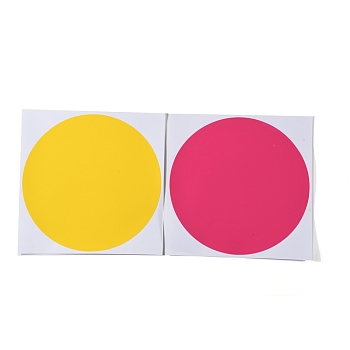 Waterproof PVC Self-Adhesive Picture Stickers, Flat Round with Rewritable, Random Single Color or Random Mixed Color, 28x0.25cm, 10 sheets/set