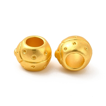 Rack Plating Alloy European Beads, Large Hole Beads, Lead Free & Cadmium Free & Nickel Free, Ladybug, Matte Gold Color, 10.5x8x9mm, Hole: 5mm