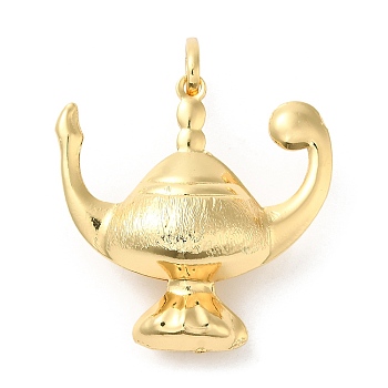 Brass Pendants, Long-Lasting Plated, Lead Free & Cadmium Free, Lamp Charm, Real 18K Gold Plated, 42mm, Hole: 8x5mm