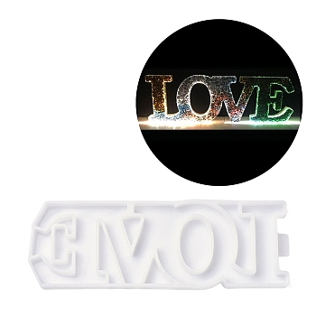 DIY Decorations Silicone Molds, Resin Casting Molds, For UV Resin, Epoxy Resin Craft Making, Word LOVE, White, 215x73x11.5mm