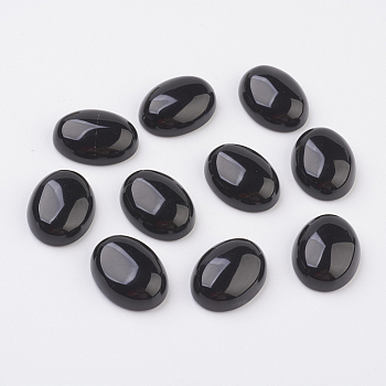 Natural Obsidian Flat Back Cabochons, Oval, 30x22x7~8mm