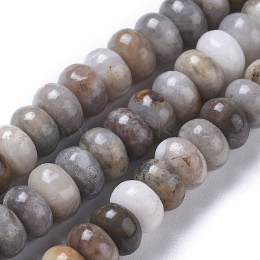 6mm Rondelle Natural Agate Beads