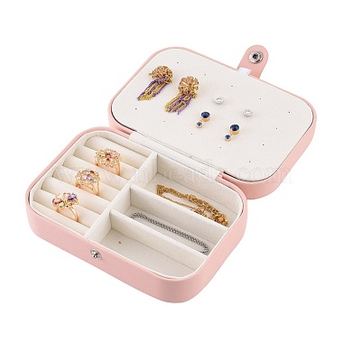Pink Rectangle Imitation Leather Jewelry Set Box