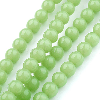 10mm LimeGreen Round Glass Beads