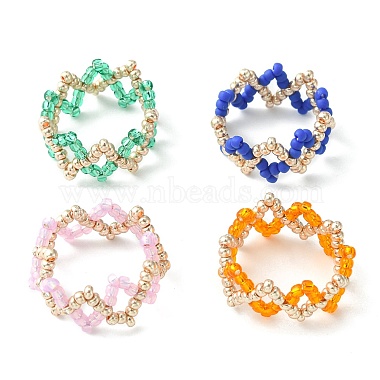 Mixed Color Glass Finger Rings