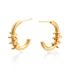 Brass Spiral C-shape Stud Earrings for Women(EJEW-G321-14MG)-2
