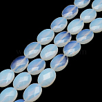 Faceted Oval Opalite Beads Strands, 17x13x6mm, Hole: 1mm, about 13pcs/strand, 8.26 inch(G-R303-11)